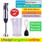 STICK MIXER BLENDER MAXIM ELECTRIC HAND HELD MIXER BLENDER WHISK PUREE STAINLESS