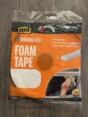 3/8"W x 3/16"H x 17' L White Foam Tape Adhesive Window Door Weather Strip Seal