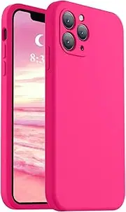ROUMAYMAY for iPhone 11 Pro Max Case, Liquid Silicone Shockproof Upgraded [Camera Cover], with Soft Fine Smooth Microfibre Lining Anti-Scratch, Full Body Phone Case for iPhone 11 Pro Max, Hot Pink