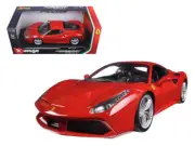 2015 Ferrari 488 GTB Red 1/18 Diecast Model Car Bburago Collectible