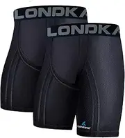 [Londkaron] 2-Pack Youth Compression Shorts w/Cup Pocket, Boys Protector Sliding Underwear for Baseball & Football