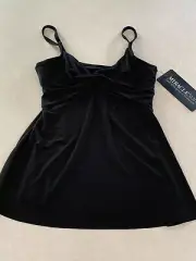Miraclesuit Women's Neckline Underwire Tankini Top Swimwear Black Size 10 NWT