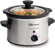 Elite Gourmet MST-250XS Electric Slow Cooker Ceramic Pot, with Adjustable Temp