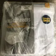 New Stafford 6 pack blended cotton full cut briefs white Size XL 40-43 Sealed