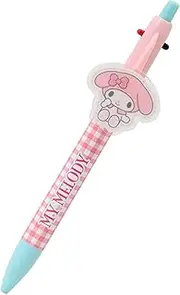 Sanrio 642118 My Melody PMMA 2-Color Ballpoint Pen & Mechanical Pencil, Ballpoint Pen Ink Color: Black, Red, Knockable Type, With Mascot Clip
