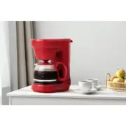 Red Coffee Maker 5 Cup Drip Machine Auto Pause Compact Design Removable Filter