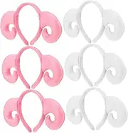 [ANDRESLAD] 6 Pcs Cartoon Plush Headband Sheep Headwear Plush Sheep Hairhoops Sheep Headband Animal Headband for Sheep Cosplay Costume Themed Party Headbands Sheep Hair Hoops