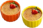 Baalaka Ceramic Ramekins 4 oz, Color Creme Brulee Ramekins, Sauce Cups Set of 2-Oven Safe, Small Bowls and Ramiken Baking for Party, Wedding