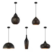 MARRAKESH Black Shade with Gold Interior Pendant Light