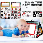 Baby Tummy Time Floor Mirror with Soft Cloth Books and Teethers Montessori clfPP