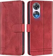 [GoodcAcy] Compatible with Oppo A58 5G/A78 5G/A58X 5G/A1X 5G Mobile Phone Case Leather Folding Protective Case Wallet Cover Flip Case for Oppo A58 5G/A78 5G/A58X 5G/A1X 5G Flip Case Red