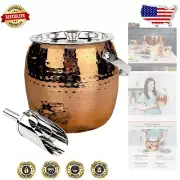 Stylish Rose Gold Insulated Ice Bucket - 3QT Party Essential with Lid and Scoop