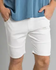 [Lucid] Lucid Men's Barcelona Denim Walk Shorts in White Size 34 34 White