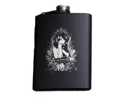 8OZ Black Matte Whisky Bottle Wine Pot Portable Flagon Stainless Steel Flask for Outdoor Travel 1862845WT Sexy Beauty A