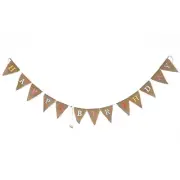 Hessian Multicolored Bunting Banner Birthday Party Decoration