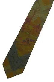 Etro Milano Silk Neck Tie English Fox Hounds Hunting British Italy New Tag $170