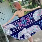 Oriental Elephant Mandala Surf Spa Pool Swim Beach Towel Holiday Birthday Gift