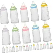 HOOTNEE 50Pcs Mini Bottle Realistic Miniature Bottle Ornaments for Safe Playtime Showers Birthday Decorations Cute Tiny Jars for Dollhouses