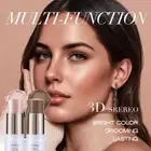 Water-Resistant Cream Contour Makeup with Highlighter Sticks & Bronzer K3J2