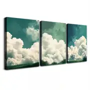 3pcs Floofy Clouds Under The Afternoon Print 100% Australian Made 3 x 40x60cm (Stretched)