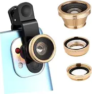 Homoyoyo Portable Cell Phone Camera Lens Kit Super Wide Angle Macro Fisheye Clip Stylish Easy Installation High Definition Photography