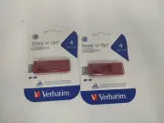 Verbatim 4GB Store 'n' Go USB Flash Drive - Red 95236 - Qty 2
