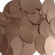 Navette Leaf Sequin 1.5" Bronze Brown Matte Silk Frost