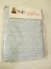NoJo Scalloped Edge Chenille Blanket Light Blue 30" x 40" New 95% Acrylic 5 Poly