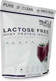John's Killer Protein Ultra Low Lactose Grass Fed Isolate, 2 lb, Unflavored, Unsweetened.