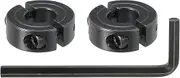 uxcell Bore 13 mm Double Split Shaft Collar 30 mm OD 11 mm Thickness Carbon Steel Locking Collar Clamp Style with Set Screw & Hex Wrench for Machine Tools Industry (Black, Pack of 2)