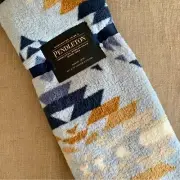 NWT Pendleton Peak Canyon Southwest Aztec Blue Multi Sherpa Throw Fleece Blanket