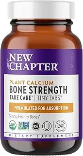 New Chapter Calcium Supplement with Vitamin K2 + D3 - Bone Strength Clinical Strength Plant Calcium with Vitamin D3 + Magnesium - 240 ct Tiny Tabs