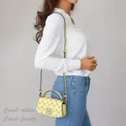 NWT Tory Burch Britten Woven Mini Top Handle Leather Crossbody in Vintage Lemon
