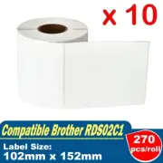 10x Shipping Label Sticker Price Tag RDS02C1 for Brother TD4000 TD4420 Printer