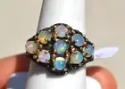 Opal Ring in Sterling Silver -- Size 8.5