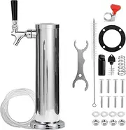 Hilangsan Single Beer Tap Tower Draft Beer Tower Kegerator Tower Stainless Steel Keg Tower Kegerator Parts Kegerator Kit Stainless Core Beer Faucet Pre-assembled Beer Line 3" Beer Tower Dispenser
