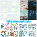 4/6pcs Glow in The Dark Ocean Themed Wall Stickers Luminous Spaceship Wall BiXRs