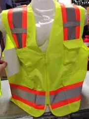 LARGE ANSI CLASS 2 Bordered Reflective Tape/ High Visibility Safety Vest