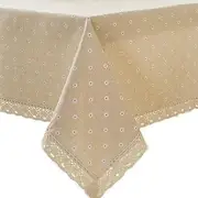 AIMALL Rectangle Square Tablecloth Table Cover Flower Pattern Dining Table Cloth w/Lace, 140 * 180CM