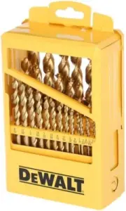 DeWalt DW1969 Gold Ferrous 29 Piece Pilot Point Drill Bit Set Metal Index