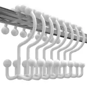Utopia Bedding Double Shower Curtain Hooks White Double Sided, Shower Curtain...