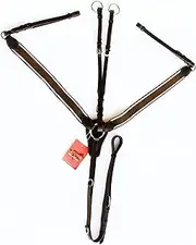TackRus Horse English Padded Leather Riding Tack Stretchable Nylon Brown Breastplate 803880CKC