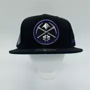 Mitchell & Ness NBA Denver Nuggets Fitted Hat 40 Season Black Purple Size 7 1/2