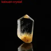 9Ct 100% Natural Rutile Flowers & Phantom Quartz Crystal Pendant Polished --143