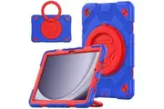 Samsung Galaxy Tab A9+ 11 inch 2023 Rotatable Handle Bracket & Shoulder Strap Shockproof Kids Super-Hero Case-Blue&Red