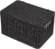 HORIALENCE Large Capacity Hamper Box Lid Closet Storage Basket for Home Decor Imitation Rattan Woven