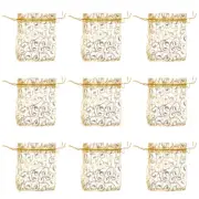 50 Pcs Foil Bags Yarn Christmas Gift Wrapping Candy with Drawstring