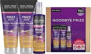 John Frieda Frizz Ease Wonder Repair Value Kit - Shampoo, Conditioner, Instant Care Spray and MegRhythm Eye Mask - Feel-good Program for Home