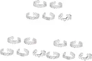 [SHERCHPRY] 15 Pcs Adjustable Toe Ring Girl Jewelry Knuckle Ring Decor Jewelry Ring Bichiya Ring Heart Jewelry Womans Rings Women Toe Ring Gold Trim Open Ring Jewelry Foot Silver Alloy