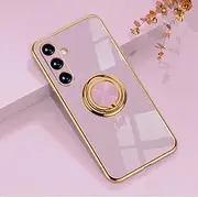 [EYZUTAK] Electroplated Magnetic Ring Holder Case, 360 Degree with Rotation Metal Finger Ring Holder Magnet Car Holder Soft Silicone Shockproof Cover for Samsung Galaxy A13 5G - Purple